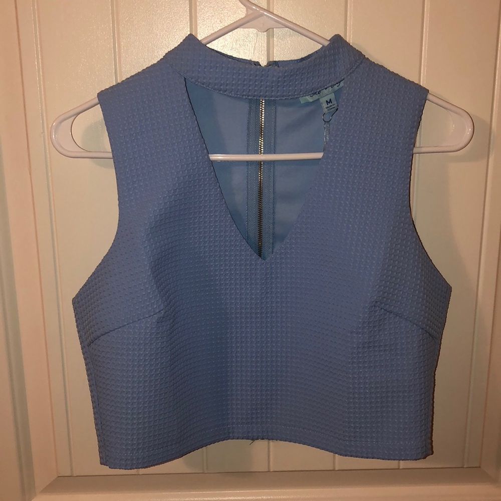 She and Sky Baby Blue Cropped Tank